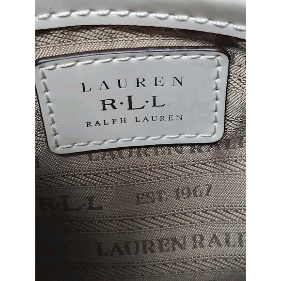R.L.L Lauren Ralph Lauren Crossbody Bag Cream Small Leather Classic Purse - Picture 13 of 16